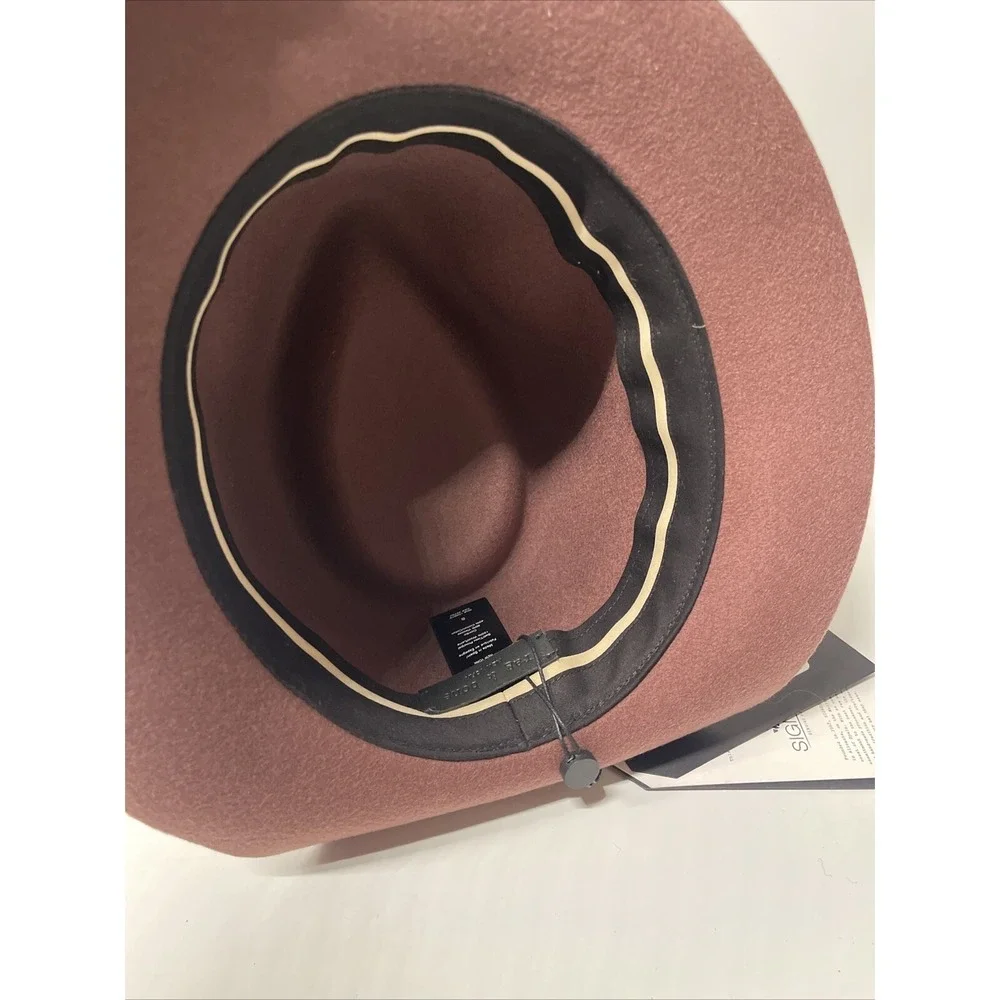 NWT Rag & Bone NY Women's Fedora Rose Hat With Trilby Drape Band Size S